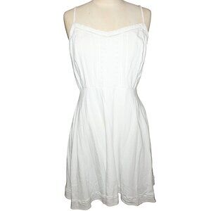 OLD NAVY White Sundress Sz XL Embroidered Midi Dress Wedding Beach Vacation